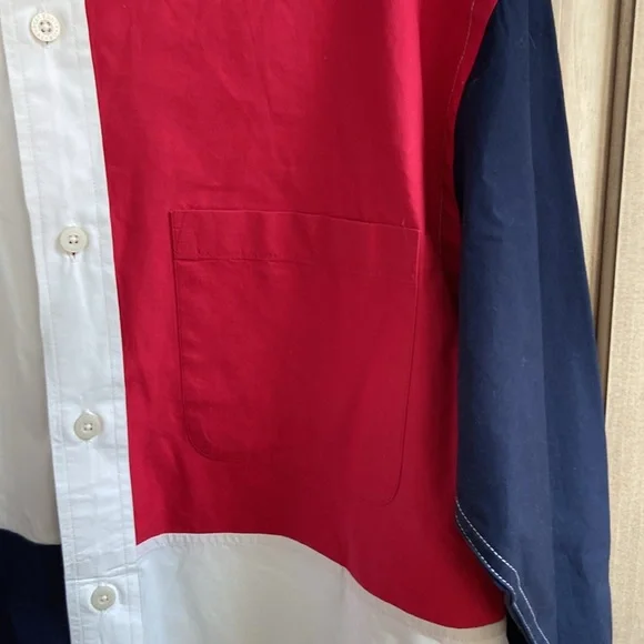 Orvis Colorblock Men's Shirt sz M Red, White, and Blue - Picture 2 of 4